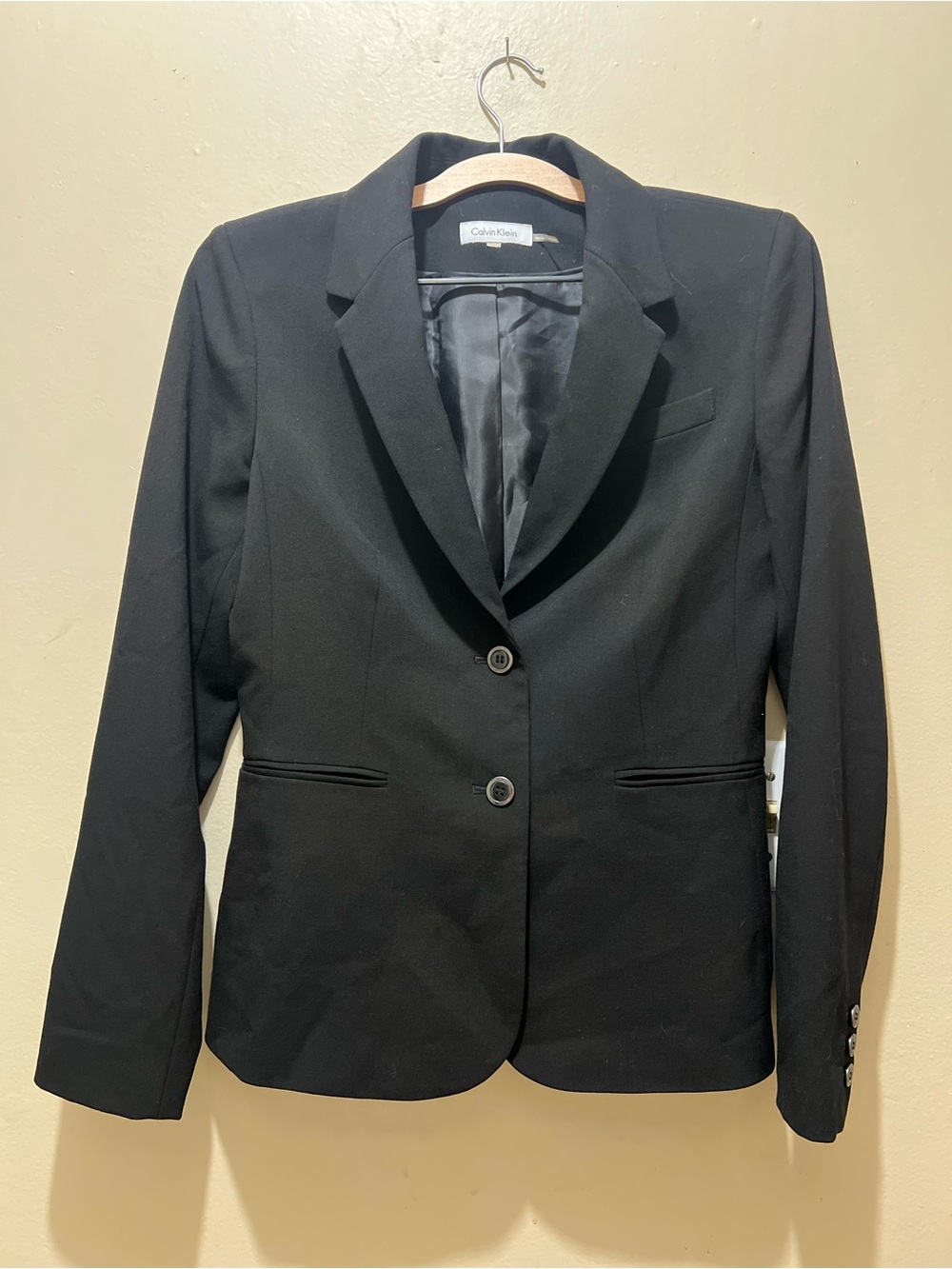 Calvin Klein Women’s Two-Button Blazer – Classic Black